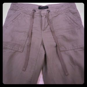 Banana Republic Martin Fit Linen Pants-light grey